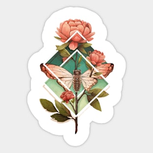 Geometric Cicada Sticker